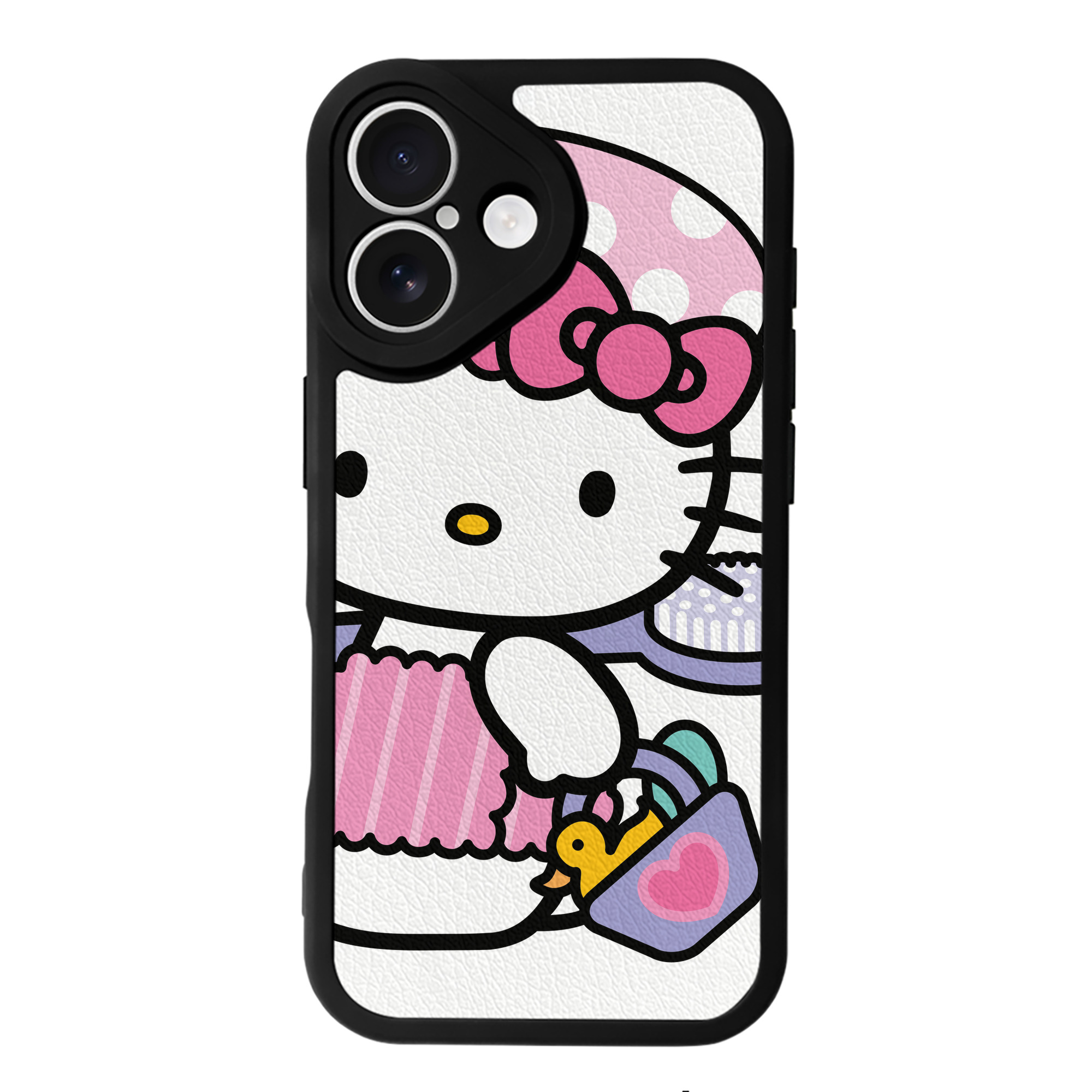 （画像用） Hello Kitty ハローキティ 【iPhone 16シリーズ対応】シリコンスマホケース（レザー調） 材質：シリコン